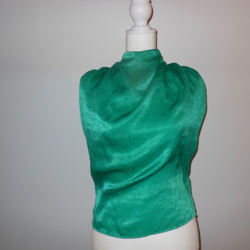 Zara Green Satin Top